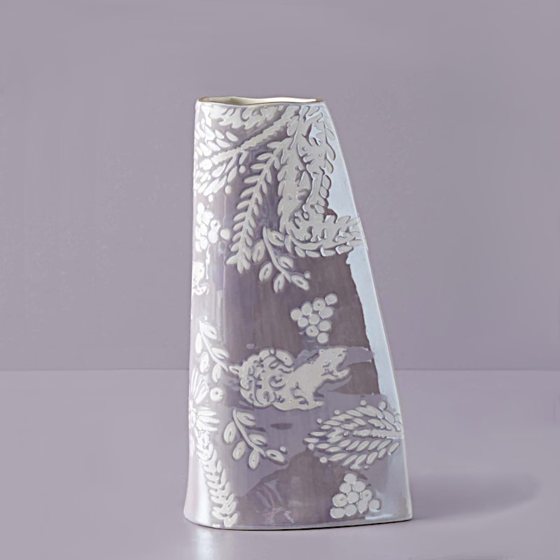 Embossed Lilac Vase