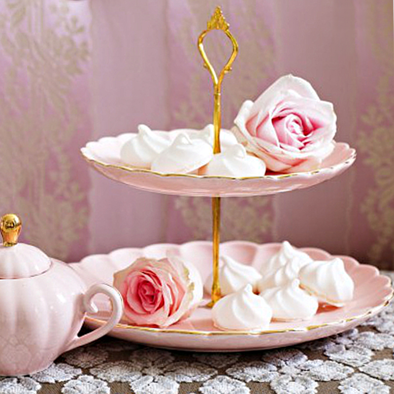Pink Two-Tier Cake Stand