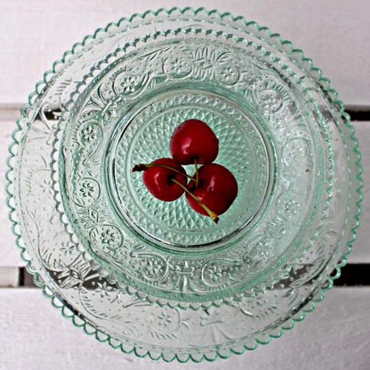 Glass Embossed Cake Stand