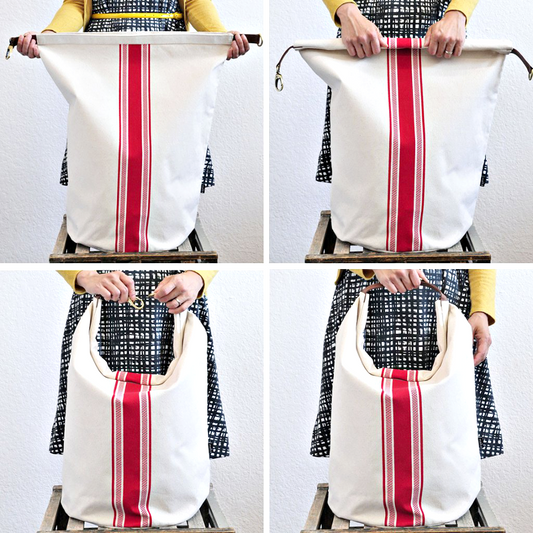 Snap & Go Striped Canvas Bags