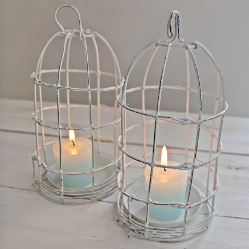 Rustic Wire Cage Light Holder