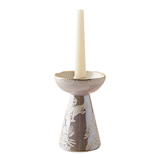 Embossed Taper Candle Holder