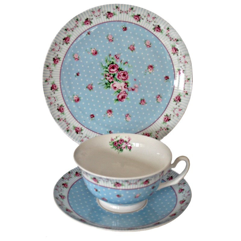 Rosebud Teacup & Plate Set