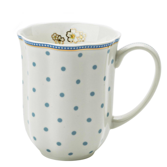 Spring Blue Dotted Porcelain Mug