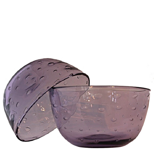 Soft Purple Bubble Glass Bowl