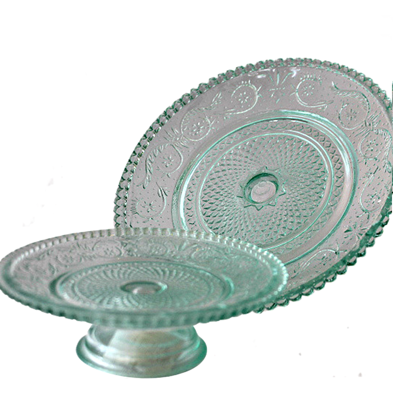 Glass Embossed Cake Stand