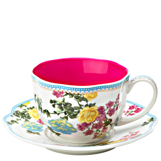 Spring Floral Teacup + Saucer