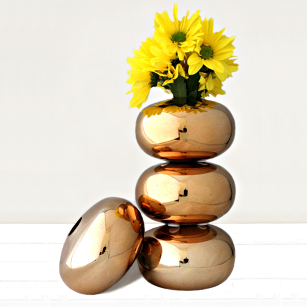 Gold Ceramic Vase - Image 2