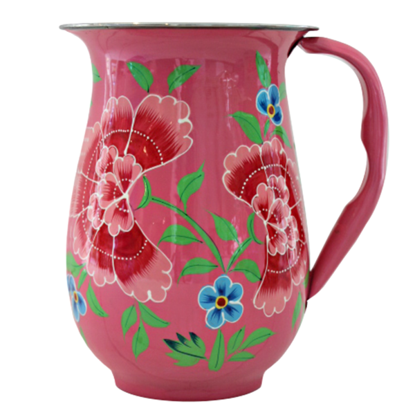 Hand Painted Floral Enamel Jugs