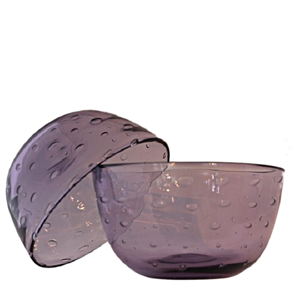 Soft Purple Bubble Glass Bowl - Image 2